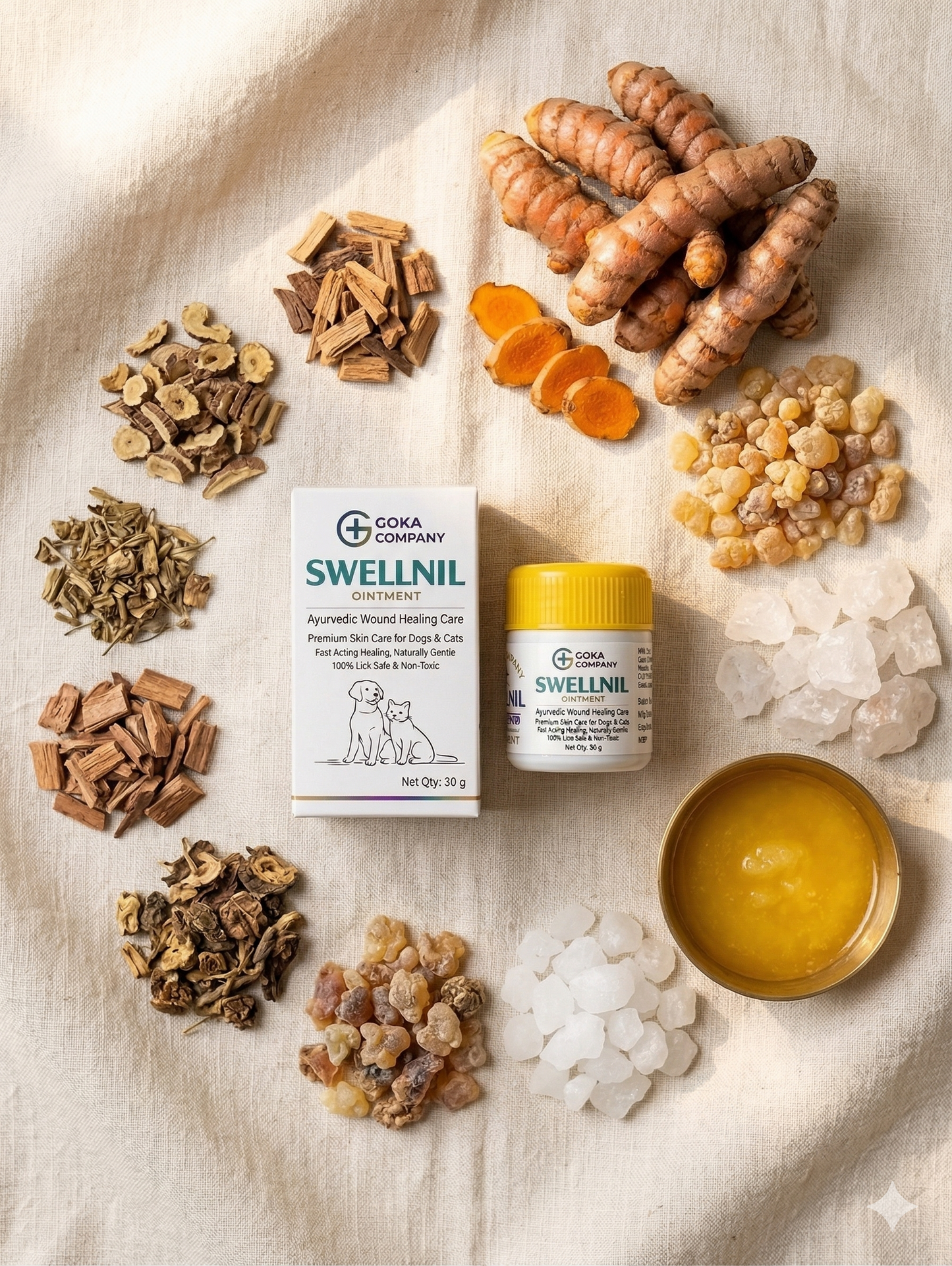 Swellnil Ointment for Dogs & Cats — 17-Herb Ayurvedic Wound Healer